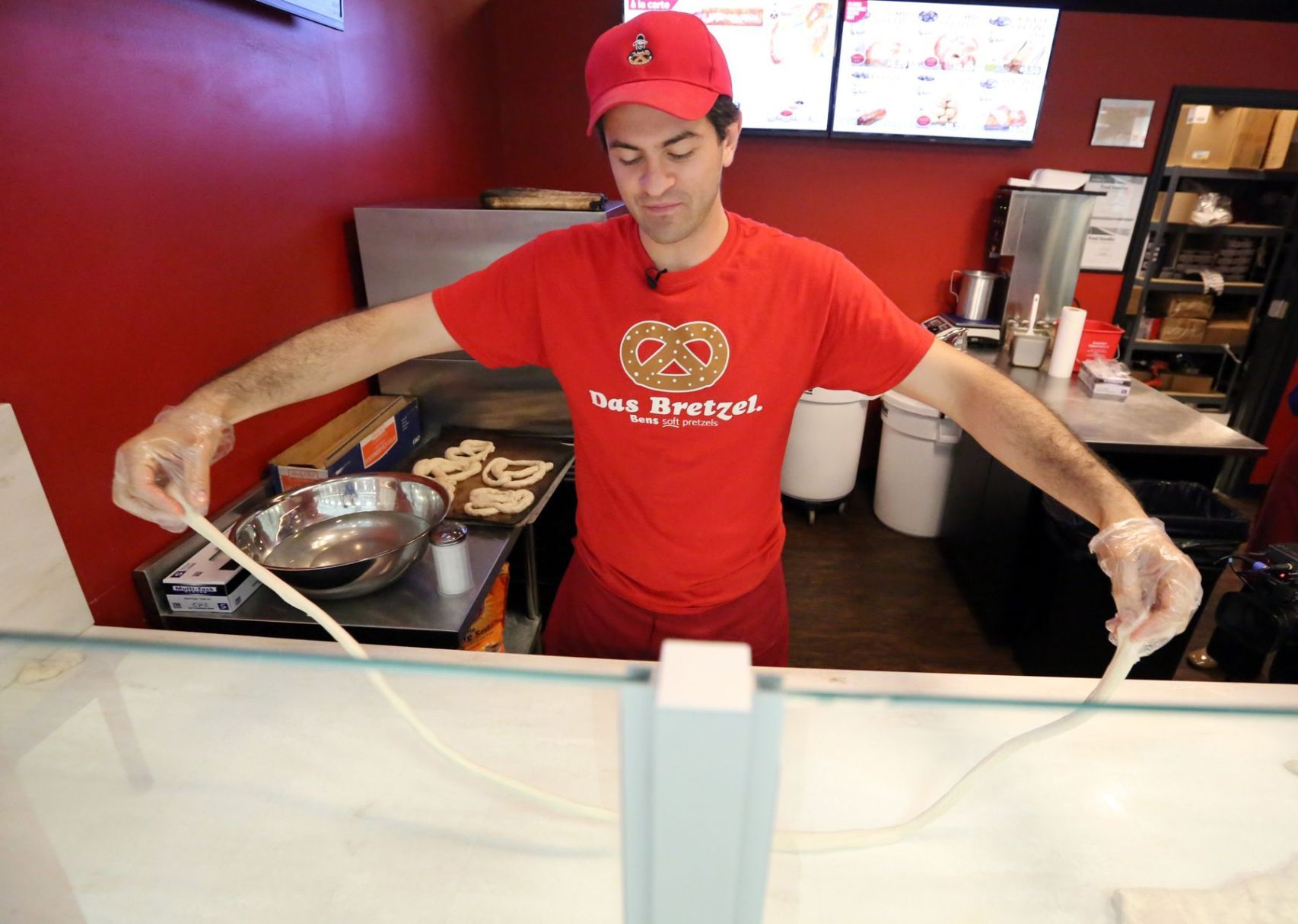 After arm twist, Chesterton man tries, loves hot pretzel